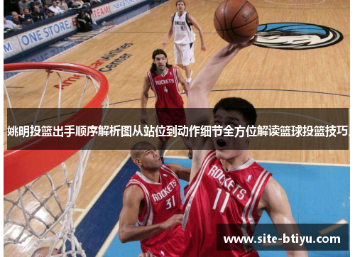 姚明投篮出手顺序解析图从站位到动作细节全方位解读篮球投篮技巧